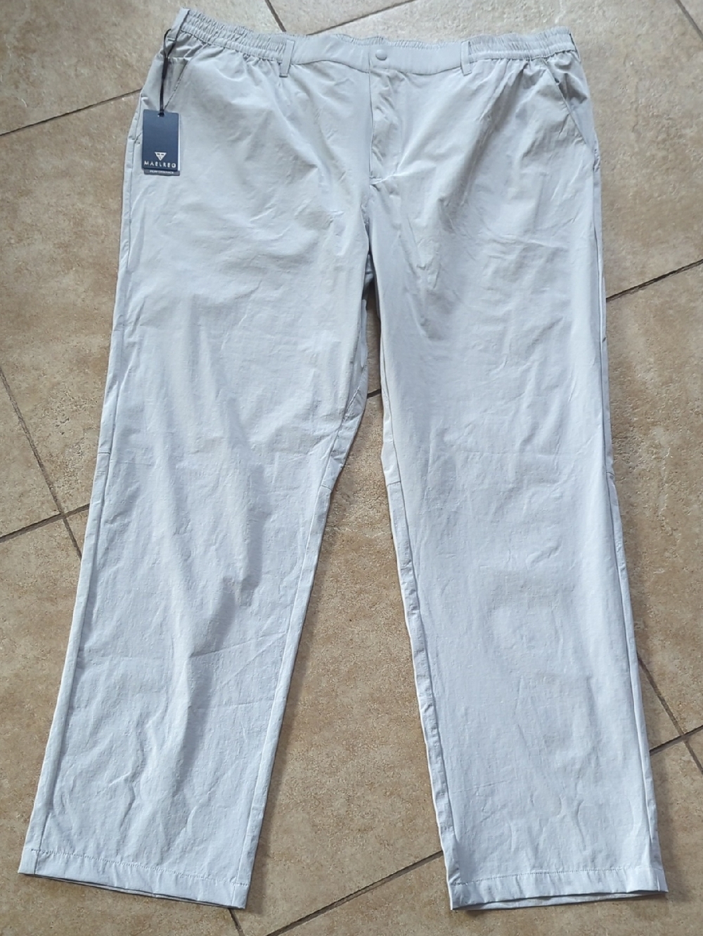 Salt Life Men's Light Gray Elastic-Waist Chinos Stretch